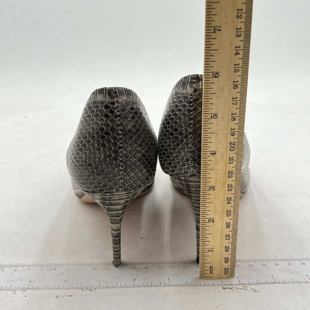 YDN Grey Snake Print High Heel Pumps Pointed Toe Dress Shoes for Office Lady - Picture 5 of 8